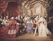 James Stephanoff The Banquet Scene,king Henry- The fairest hand i ever touched play of henry VIII.Act i scene 4.Painted by command of His Majesty (mk47) china oil painting reproduction